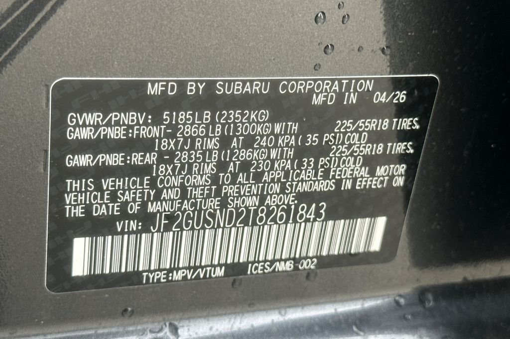 New 2026 MAGNETITE GRAY PEARL Subaru Limited Hybrid image 38