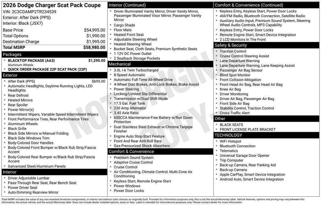 New 2026 After Dark Exterior Paint Dodge Scat Pack image 22