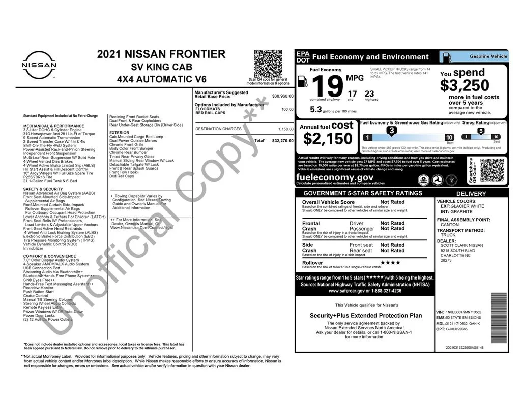 Used 2021 White Nissan SV image 16