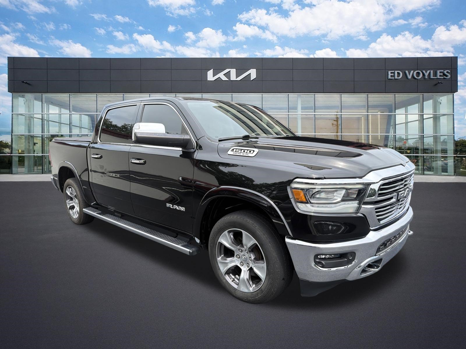 Used 2020 Diamond Black Crystal Pearlcoat Ram Laramie image 1