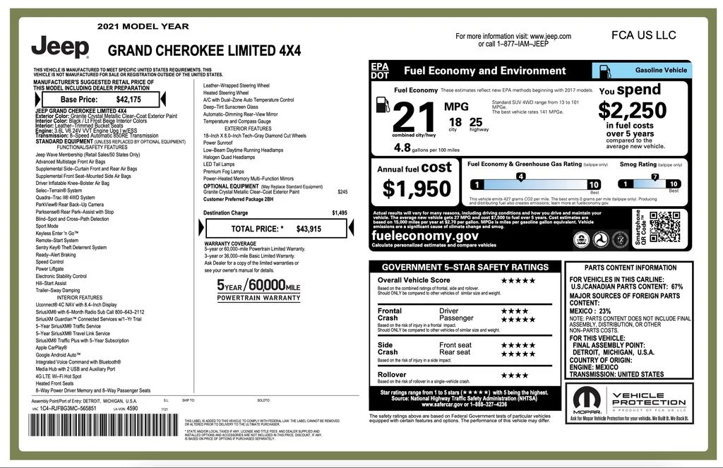Used 2021 Gray Jeep Limited image 4