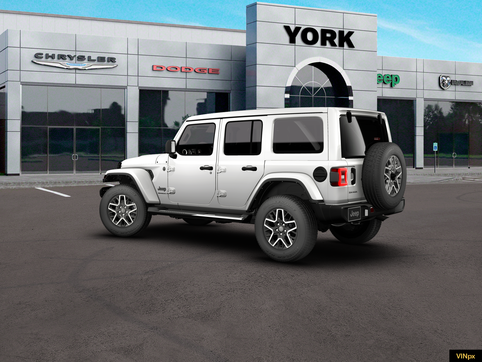 New 2026 Bright White Clear-Coat Exterior Paint Jeep Sahara image 16