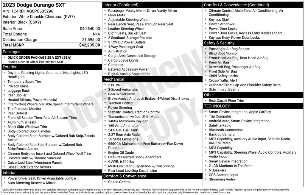 Used 2023 White Dodge SXT image 3