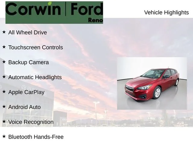 Certified Used 2019 Crimson Red Pearl Subaru 2.0i image 7
