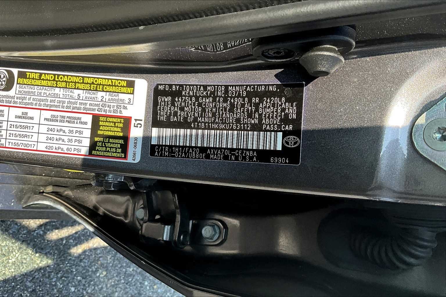 Used 2019 Predawn Gray Mica Toyota LE image 30