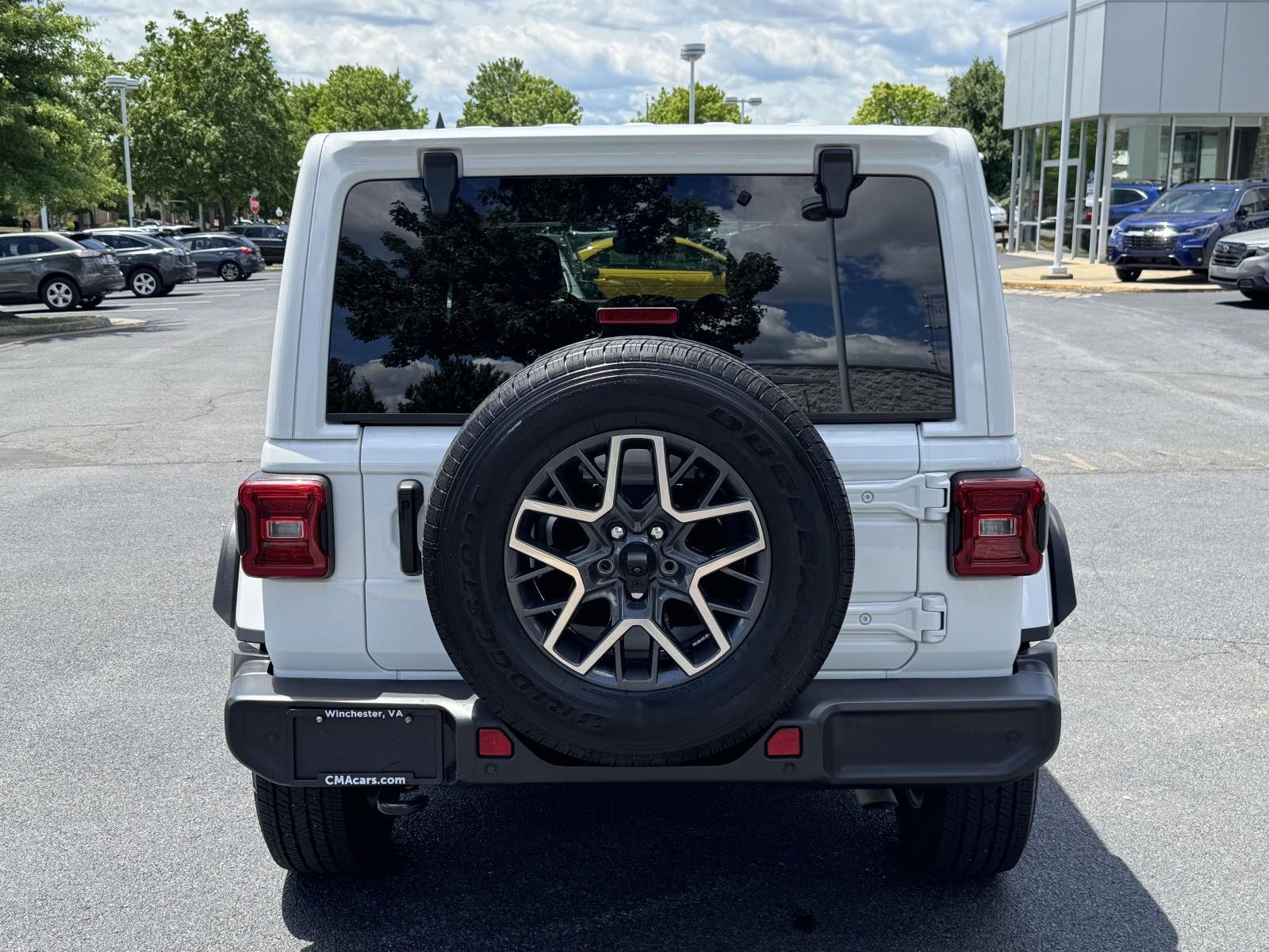 Used 2024 Bright White Clearcoat Jeep Sahara image 3
