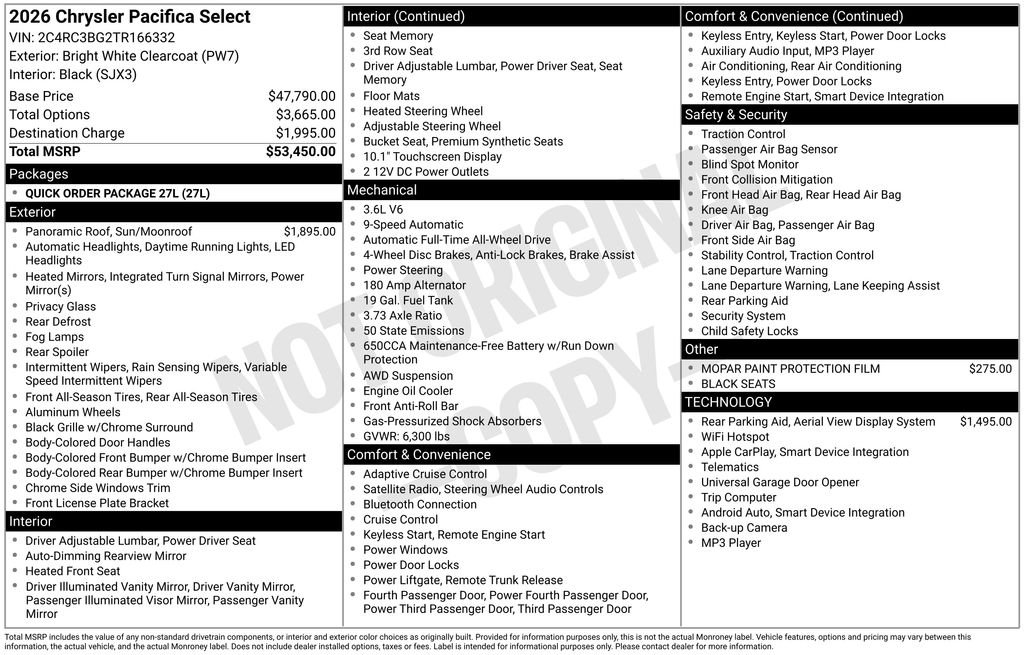 2026 Chrysler Pacifica Select - Photo 22