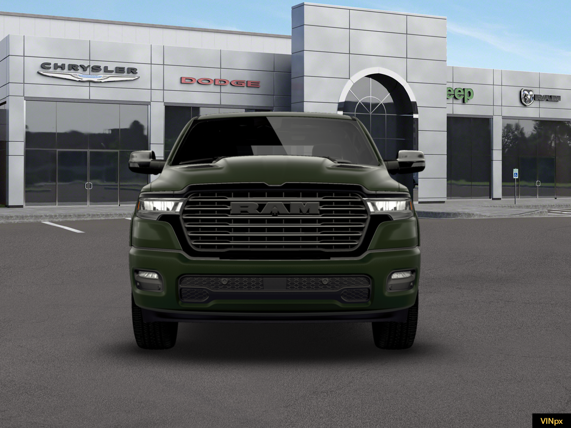 New 2026 Serrano-Green Metallic Exterior Paint RAM Laramie Crew Cab 4x4 57