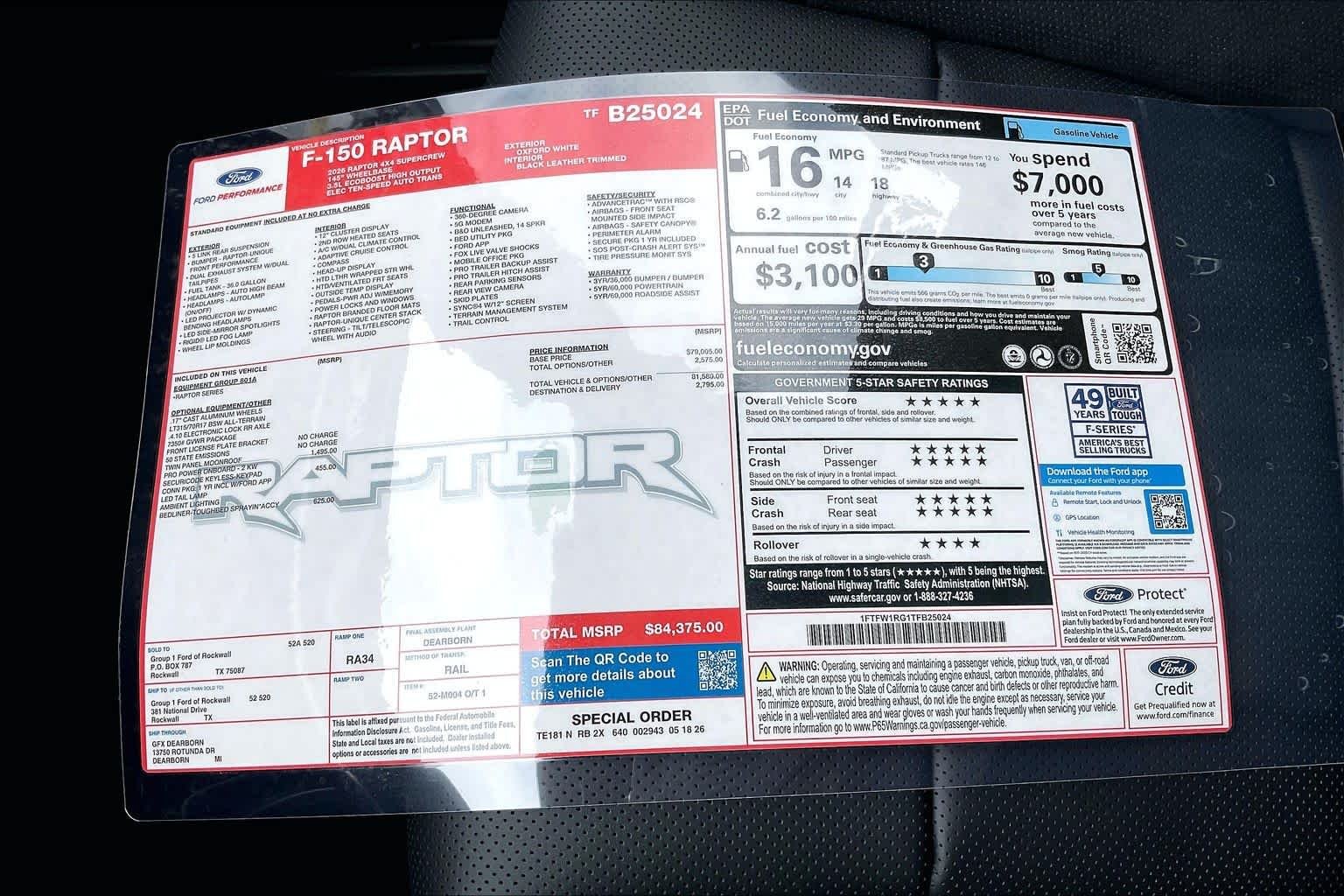 New 2026 Oxford White Ford Raptor® image 19