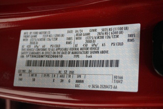 Used 2024 Rapid Red Metallic Tinted Clearcoat Ford LARIAT image 42