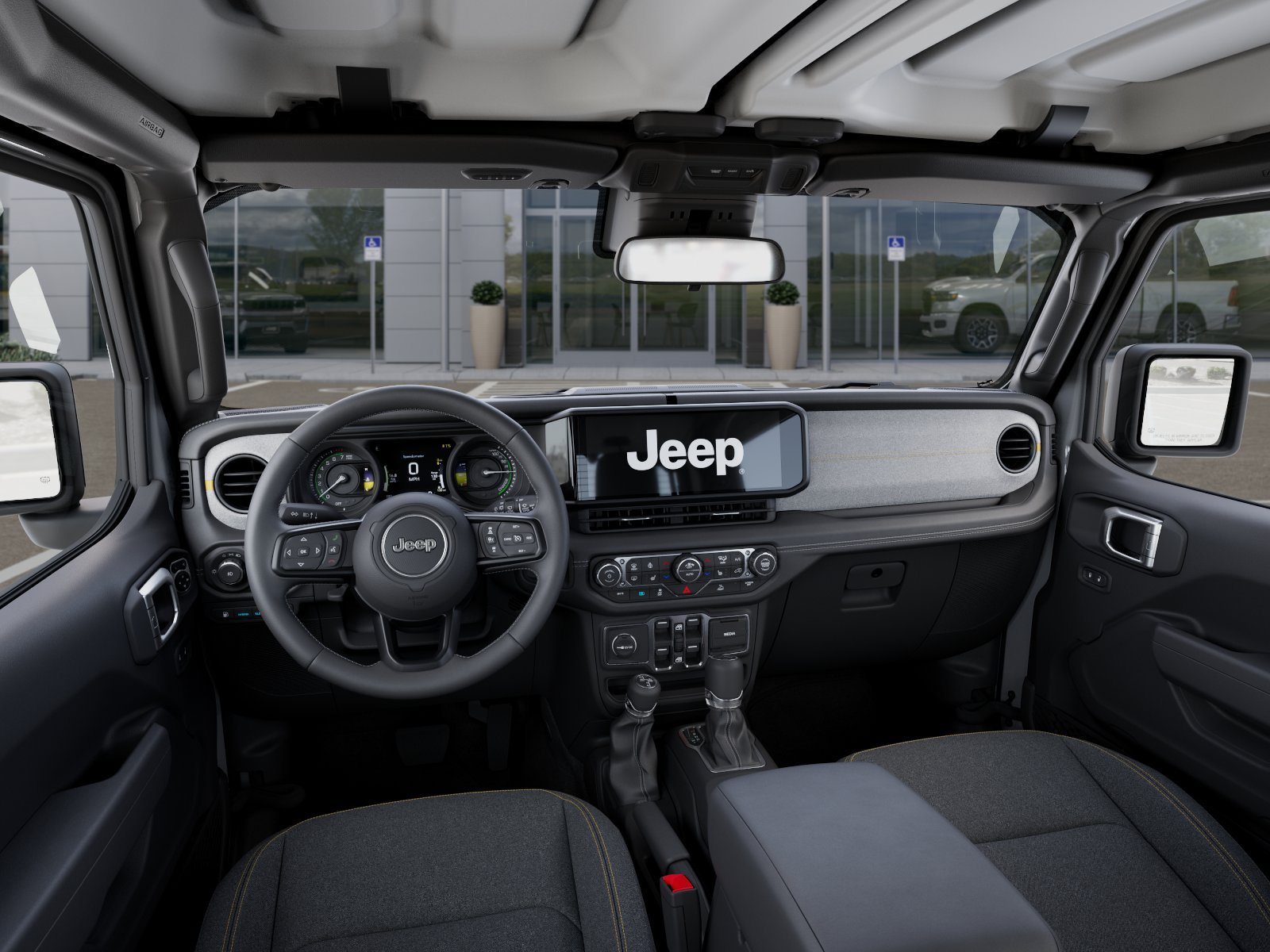 New 2025 Bright White Clear-Coat Exterior Paint Jeep Sport S 4xe image 52