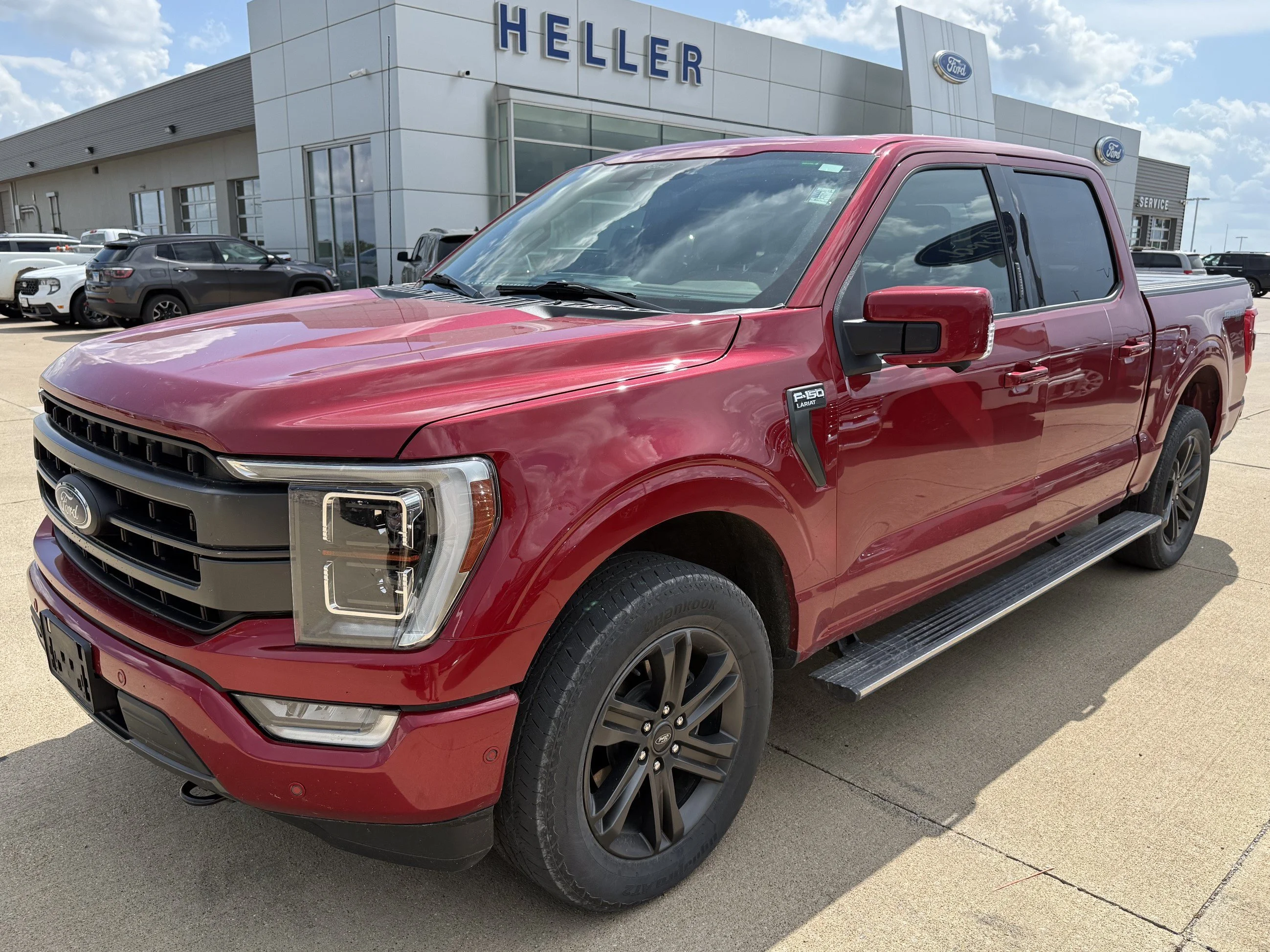 Used 2021 Rapid Red Metallic Tinted Clearcoat Ford LARIAT image 3