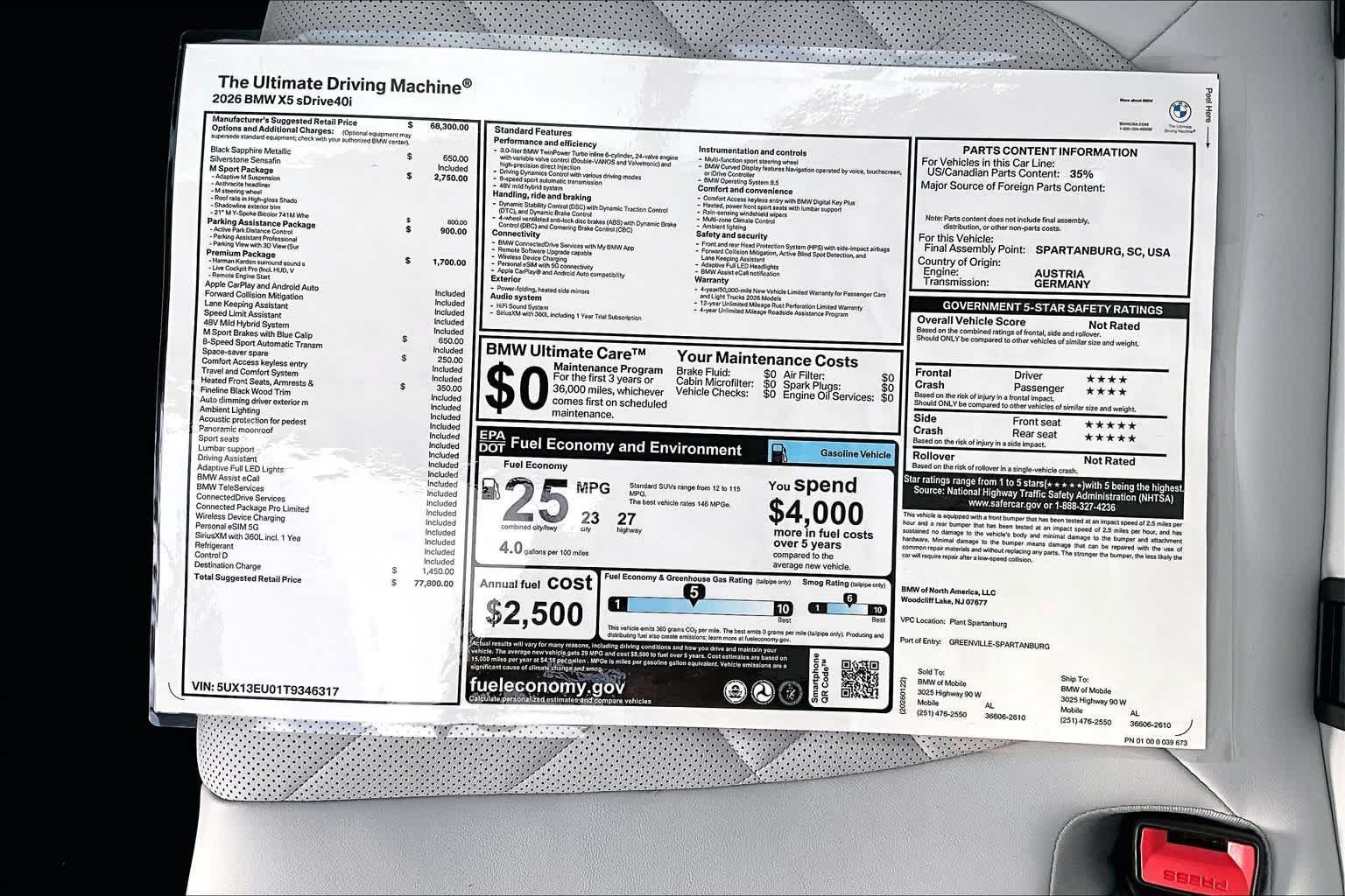 New 2026 Black Sapphire Metallic BMW sDrive40i image 20