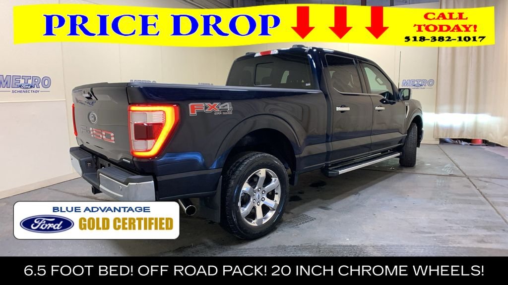 Certified Used 2022 Blue Metallic Ford Lariat image 3