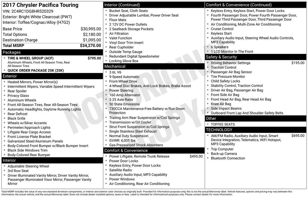 Used 2017 White Chrysler Touring image 41