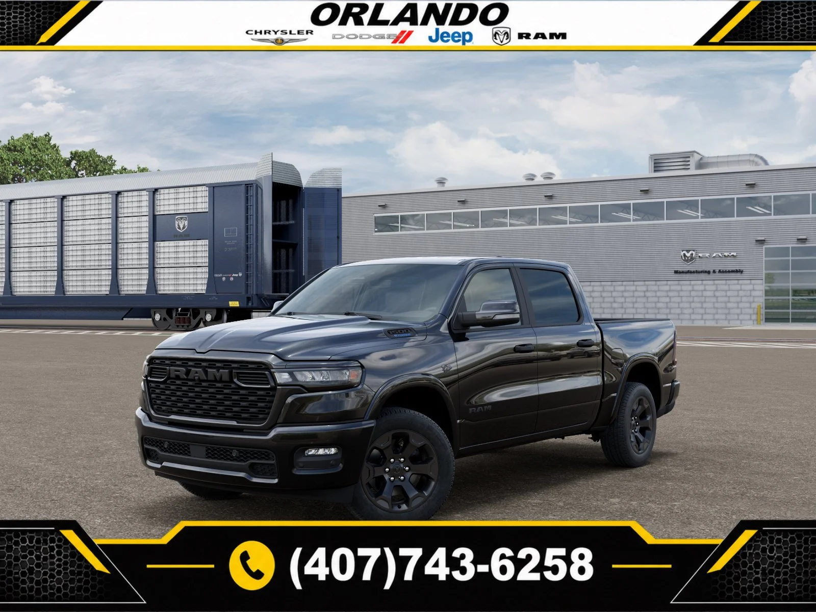 New 2027 Diamond Black Crystal Pearlcoat Ram Big Horn/Lone Star image 1