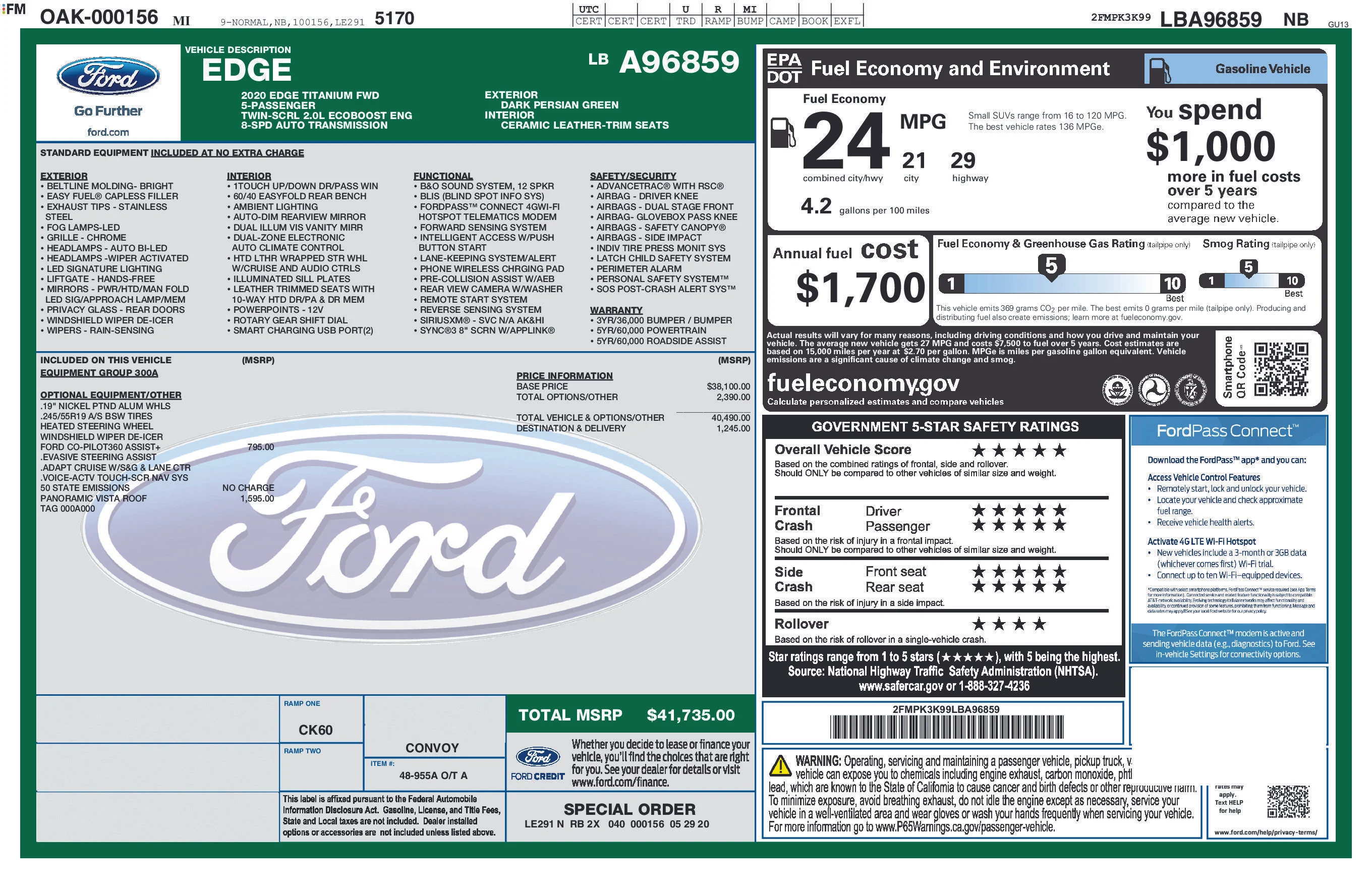 Used 2020 Blue Ford Titanium image 14