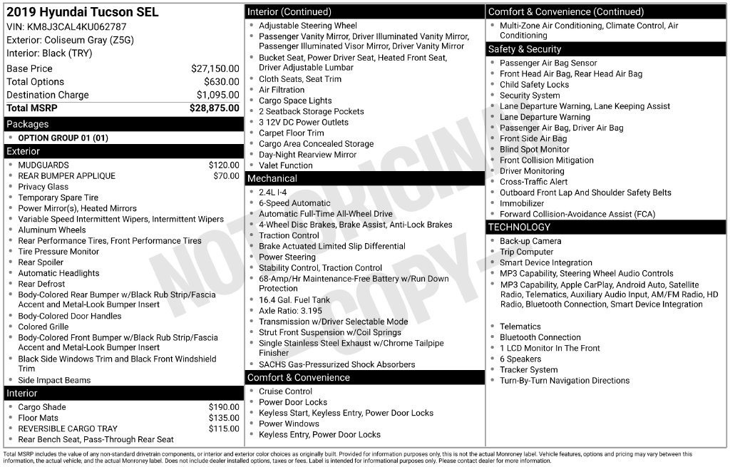 Used 2019 Gray Hyundai SEL image 1