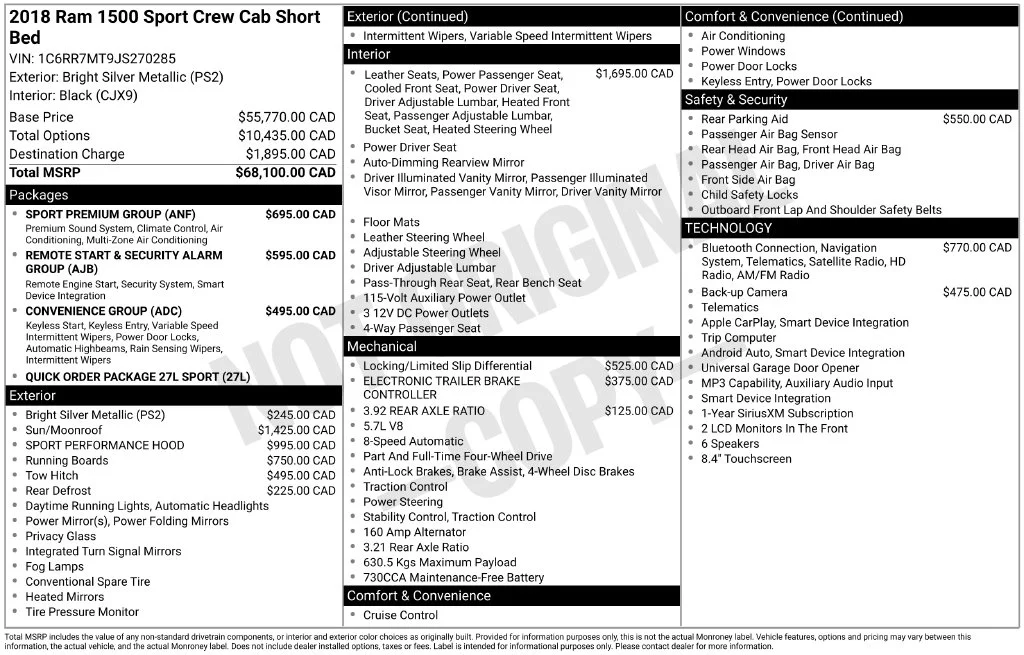 Used 2018 Bright Silver Clearcoat Metallic Ram Sport image 2