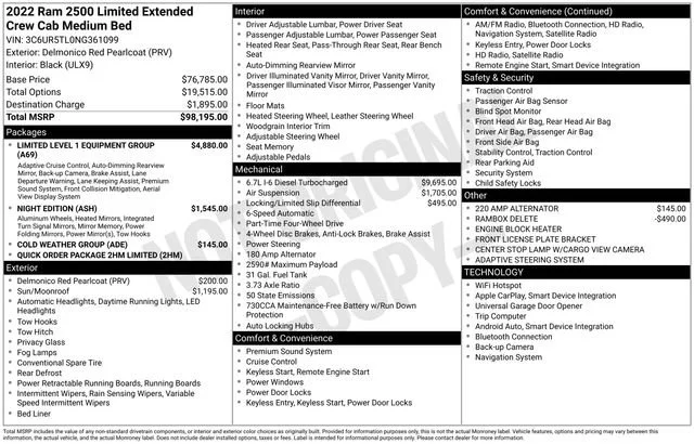 Used 2022 Delmonico Red Pearlcoat Ram Limited image 38