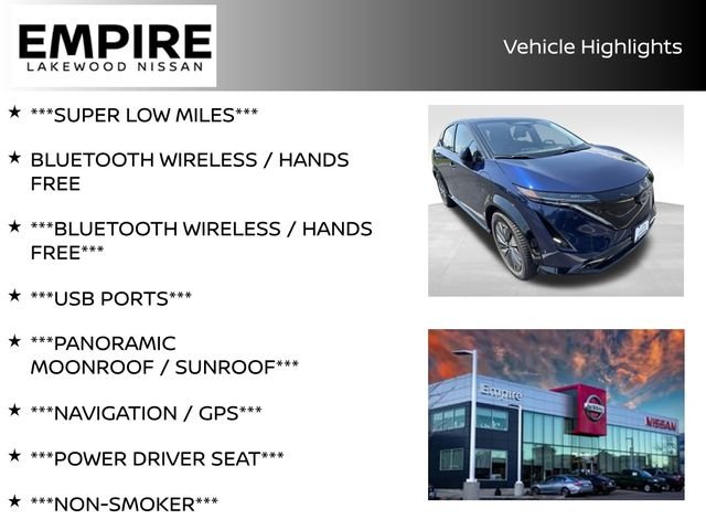 Used 2024 Nissan ARIYA Platinum+ with VIN JN1DF0CD6RM741616 for sale in Lakewood, CO