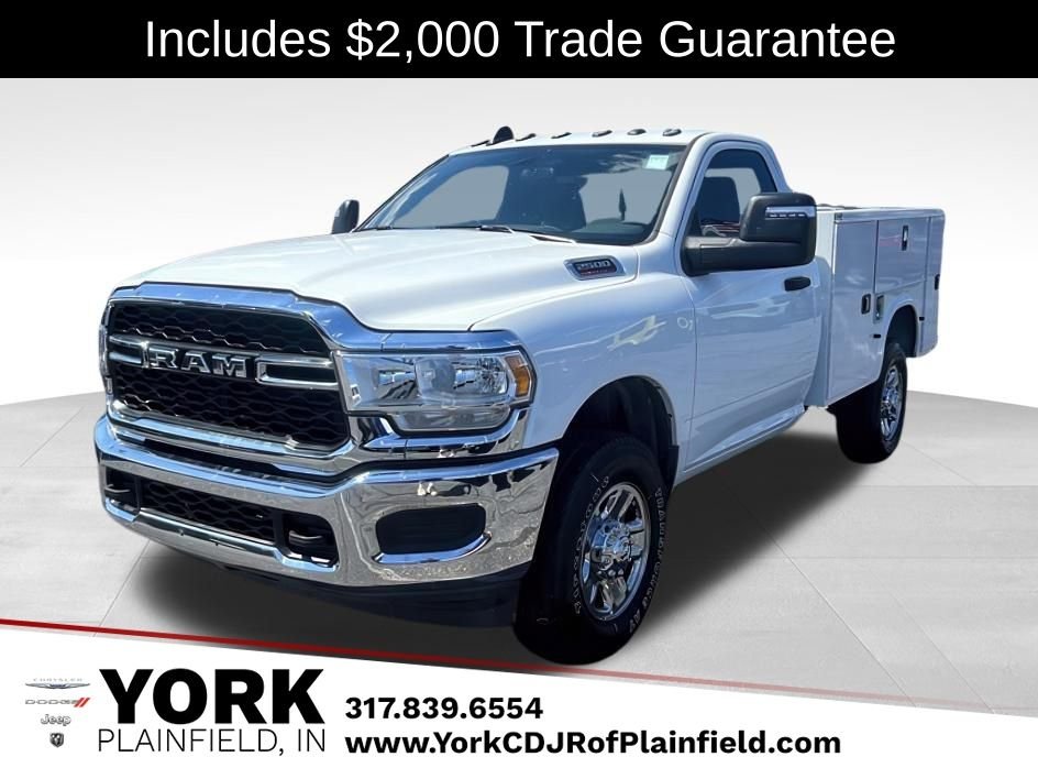 Bright White Clear-Coat Exterior Paint 2024 RAM 2500 Tradesman LB 4WD Pickup Truck Four-Wheel Drive