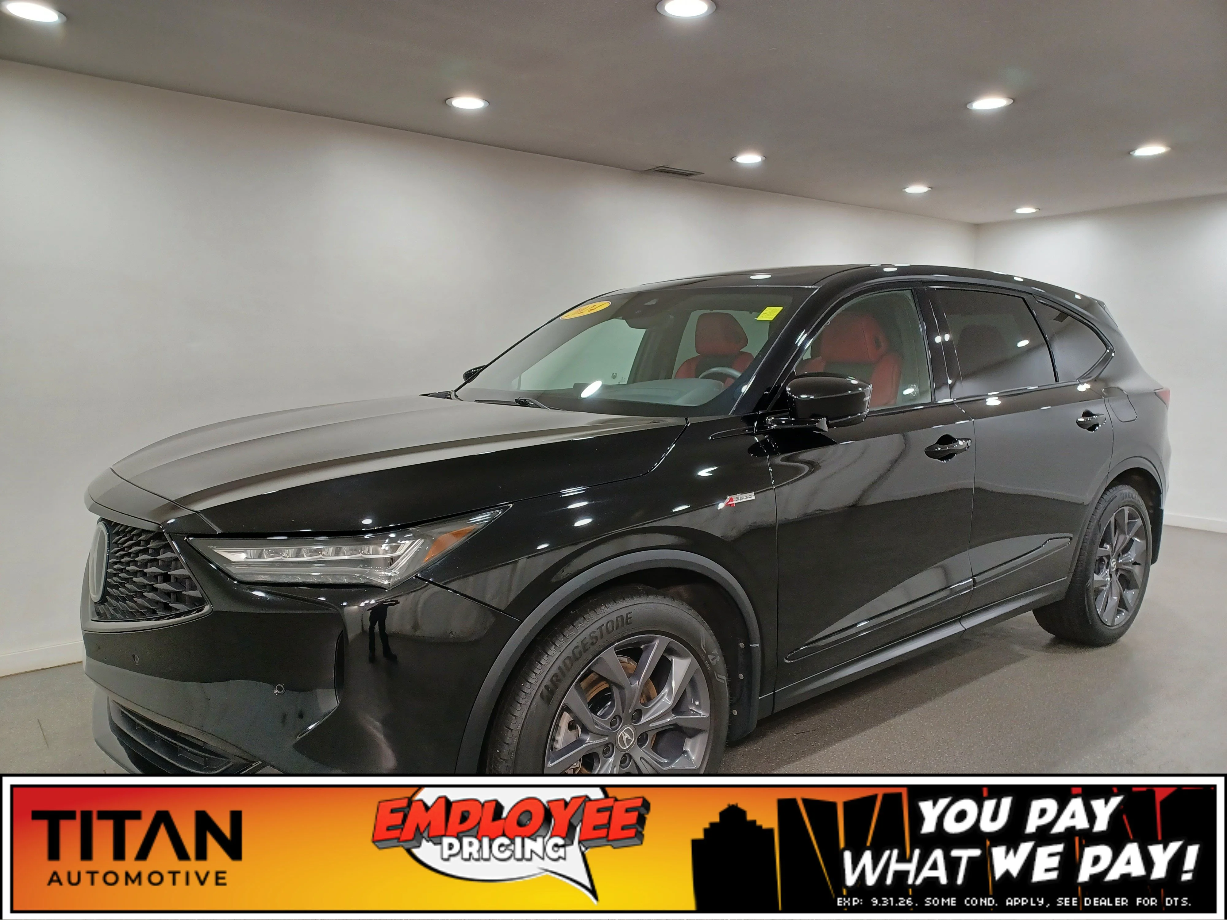 Certified Used 2024 Majestic Black Pearl Acura A-Spec SH-AWD*7 Pass | Adaptive Cruise | Remote Start | Cooled Red Leather | Pano Roof | Htd Wheel image 1