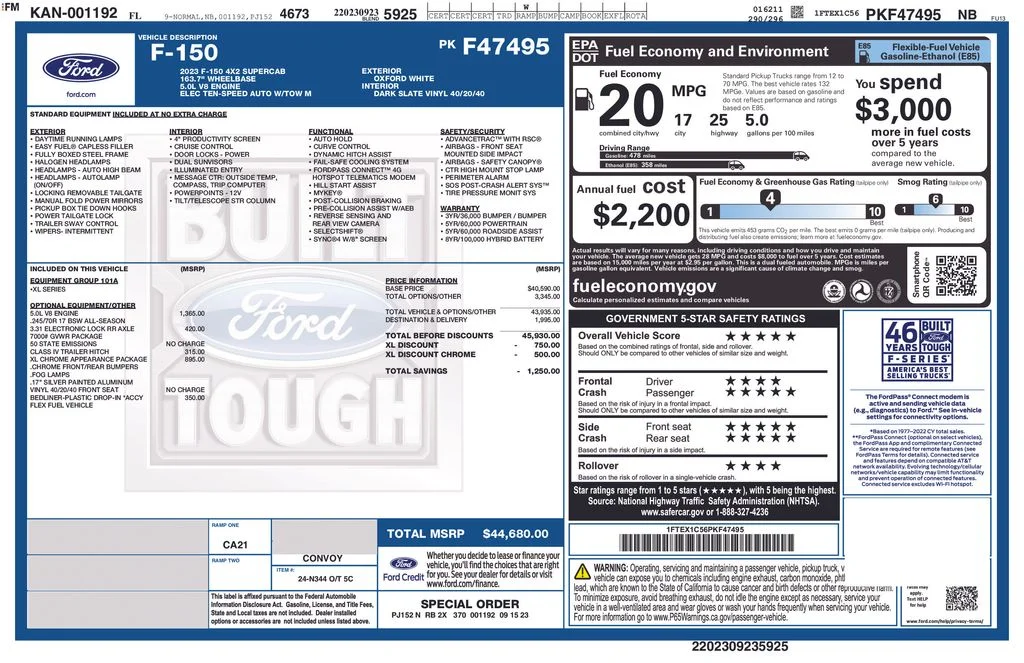 Used 2023 Oxford White Ford XL image 2