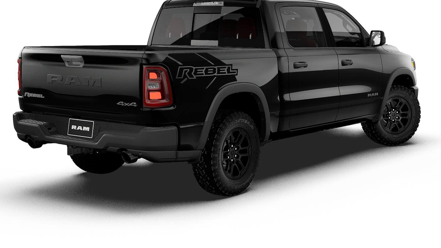 New 2027 Diamond Black Crystal Pearl-Coat Exterior Paint RAM REBEL image 2