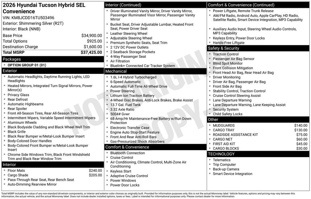 New 2026 Silver Hyundai SEL Convenience image 6