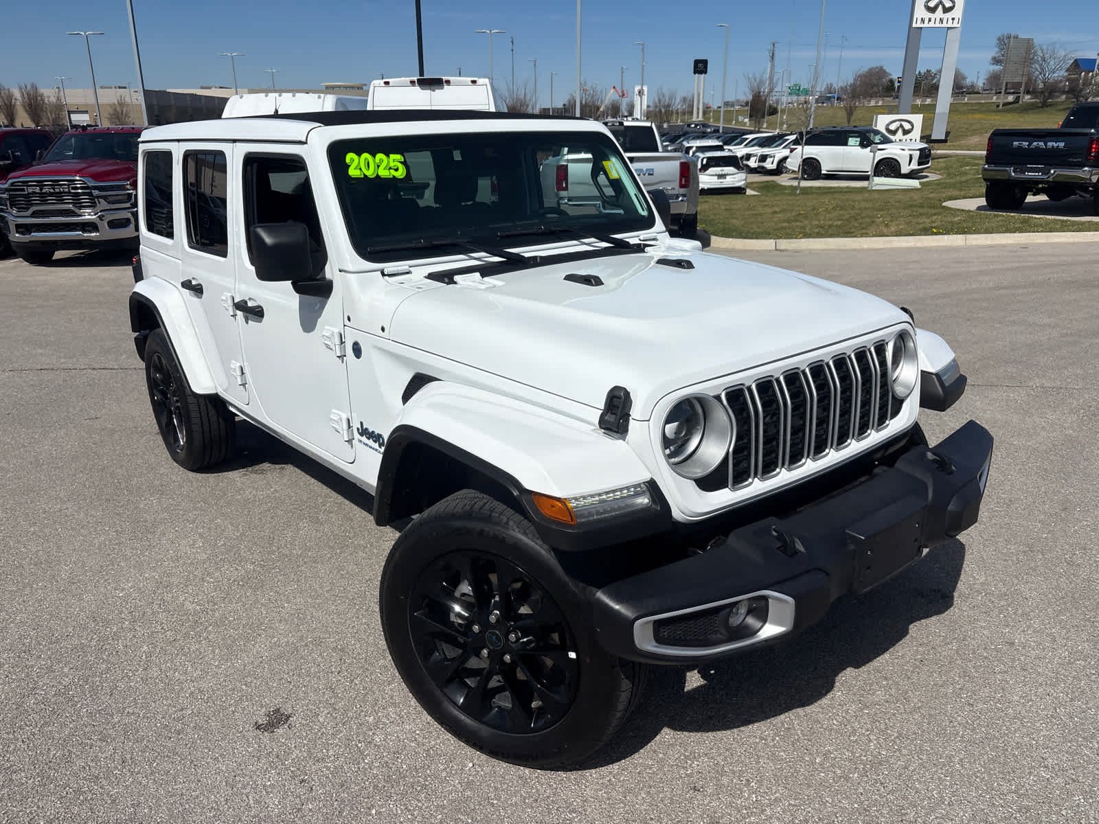 Used 2025 Jeep Wrangler 4xe Sahara 4XE with VIN 1C4RJXP6XSW585273 for sale in Kansas City