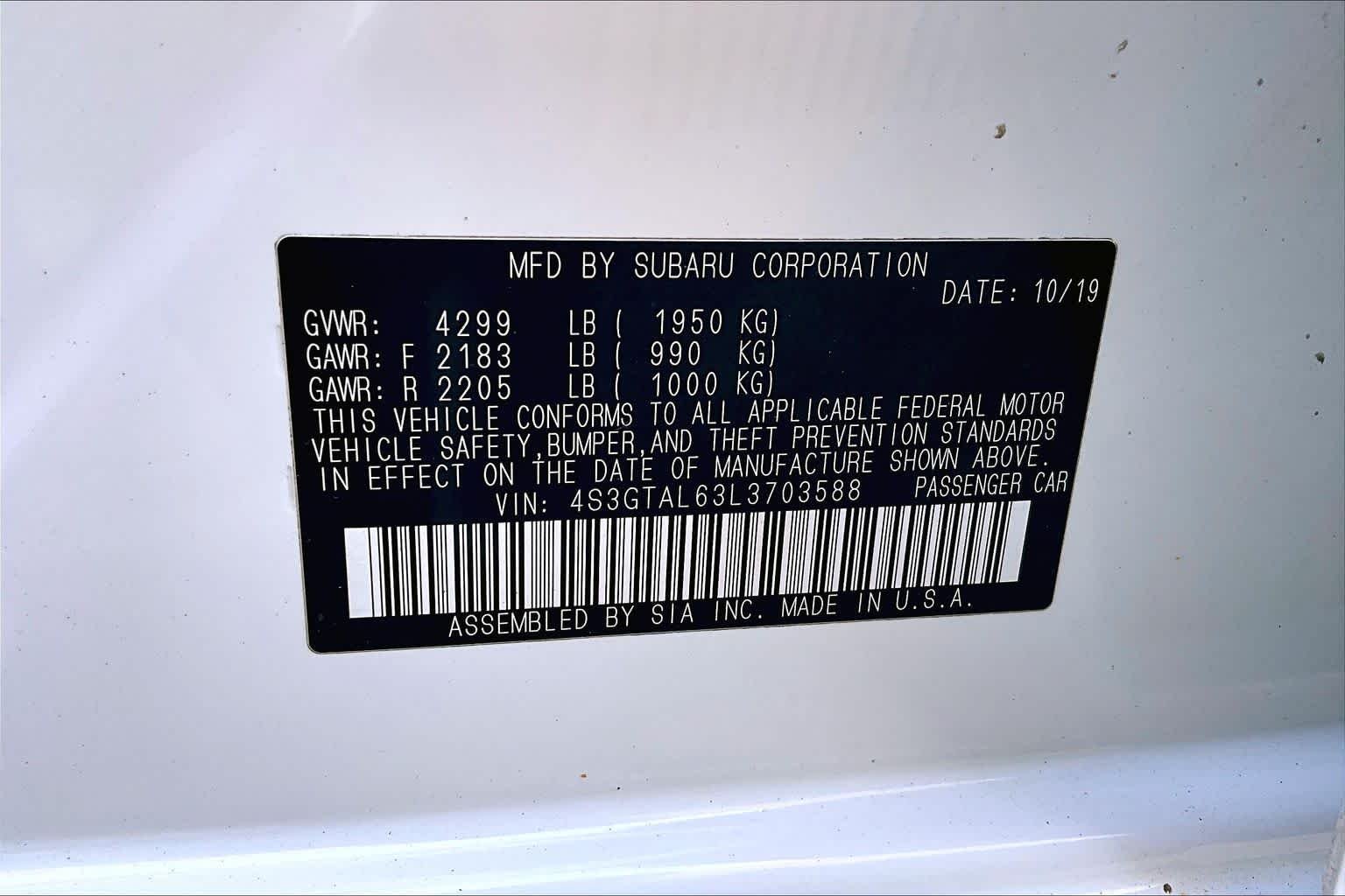 Used 2020 Crystal White Pearl Subaru Sport image 36
