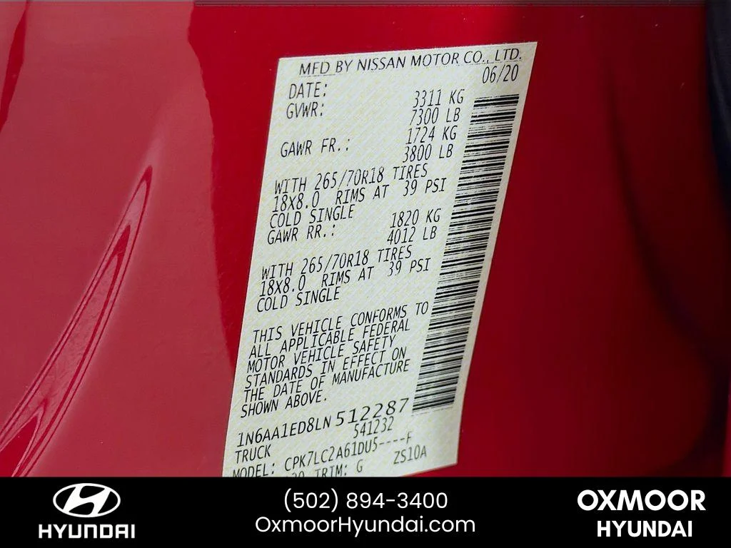 Used 2020 Red Alert Nissan SV image 32