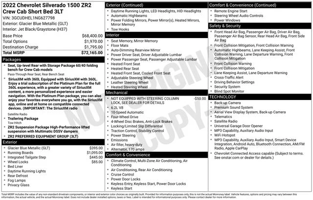 Used 2022 Glacier Blue Metallic Chevrolet ZR2 image 7