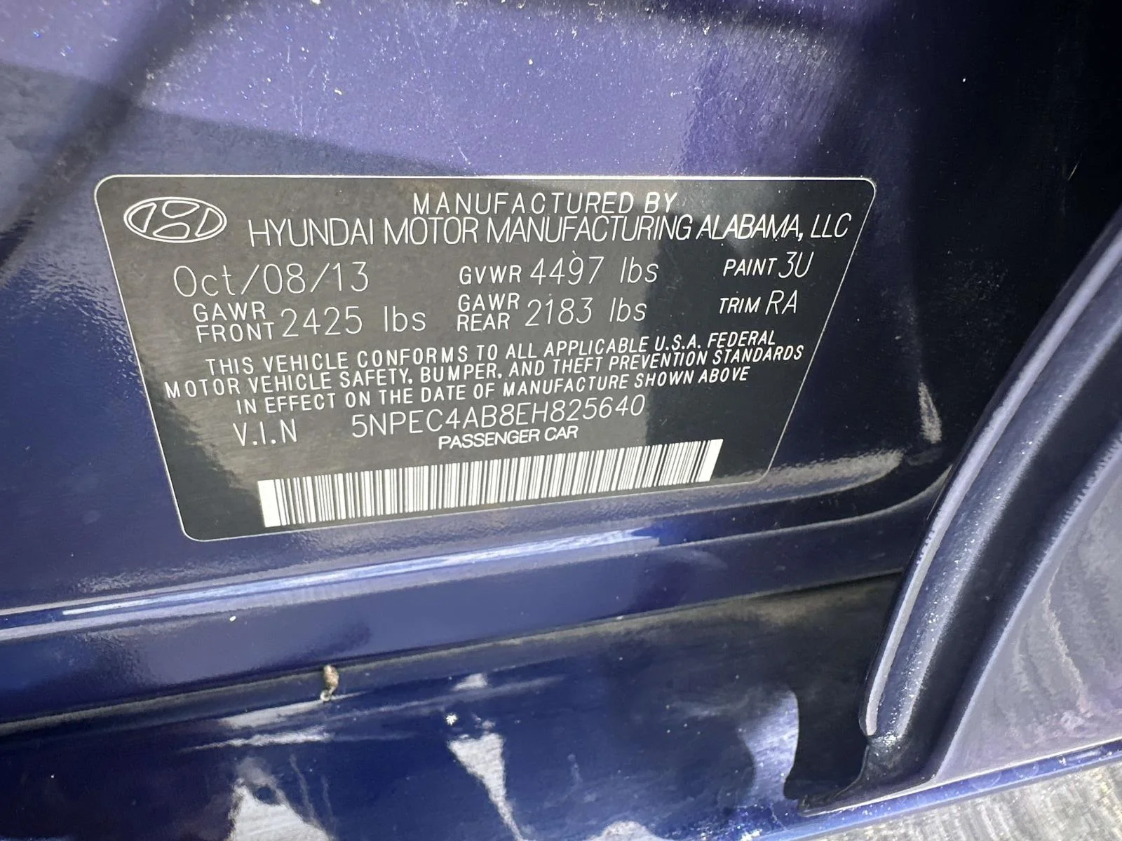 Used 2014 Indigo Blue Pearl Hyundai Limited image 17
