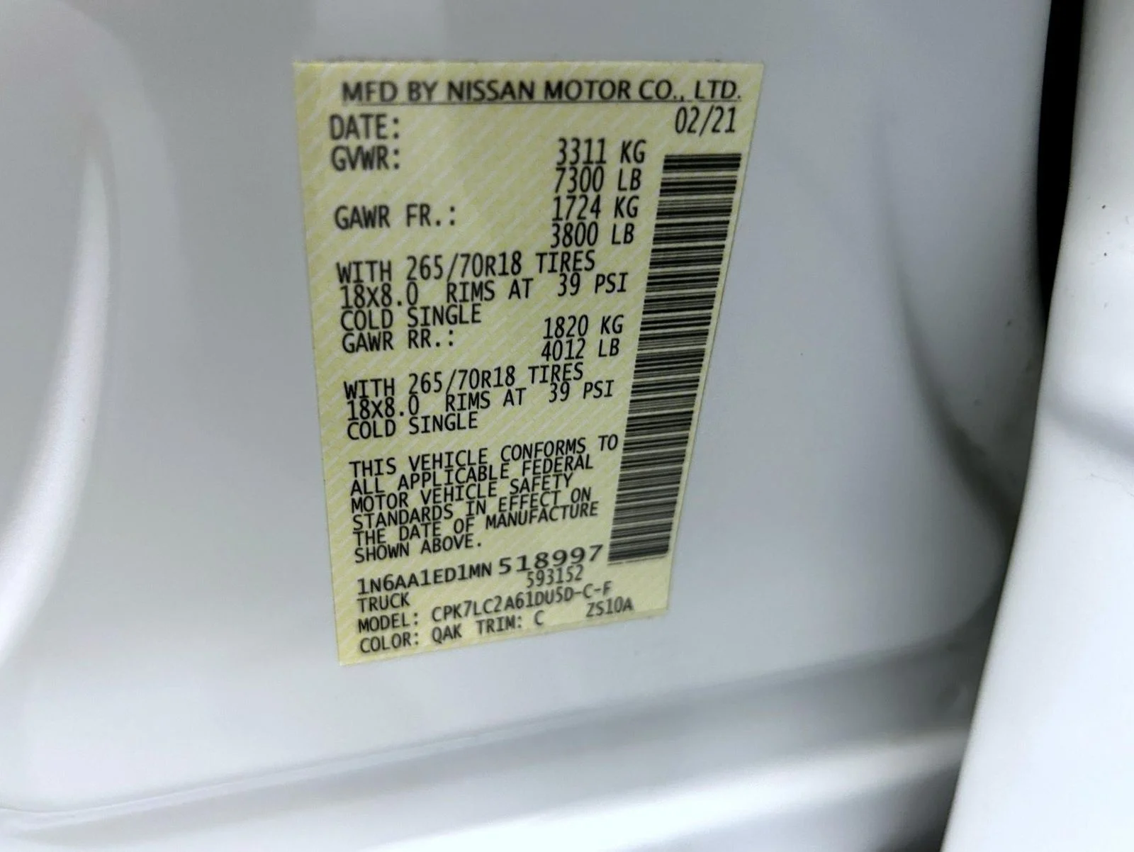 Used 2021 White Nissan SV image 25