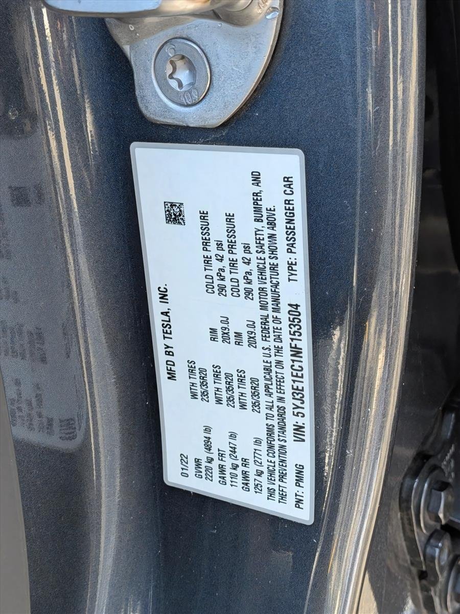 Used 2022 Silver/Gray Tesla Performance image 23
