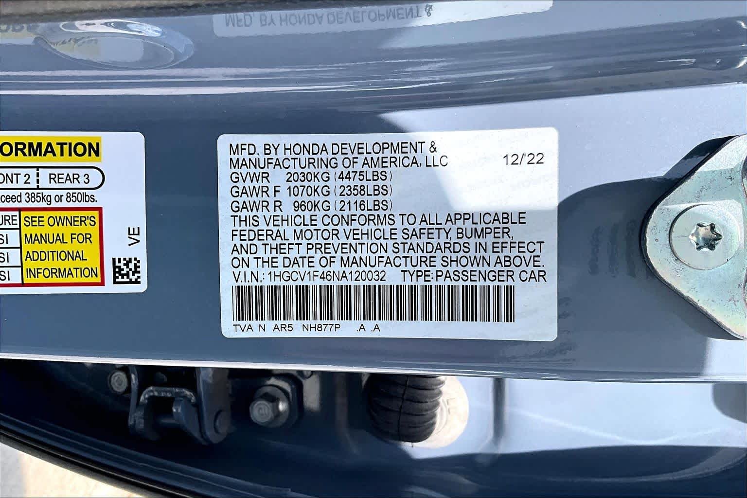 Used 2022 Sonic Gray Pearl Honda Sport SE image 33