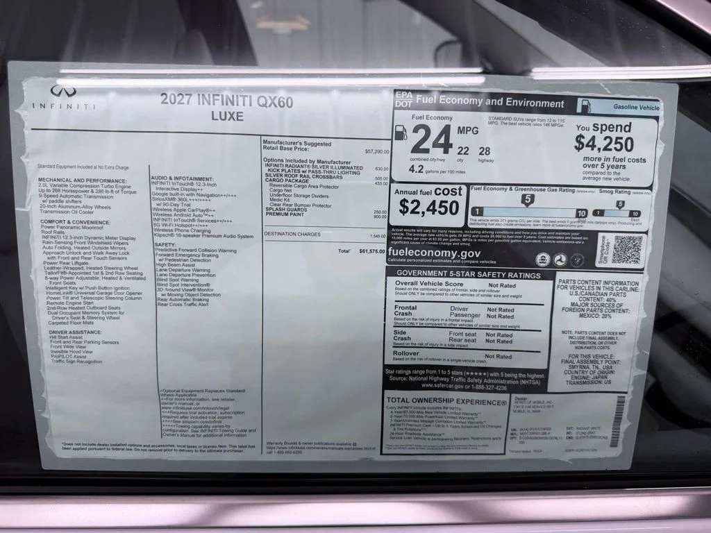 New 2027 RADIANT WHITE INFINITI Luxe FWD image 47
