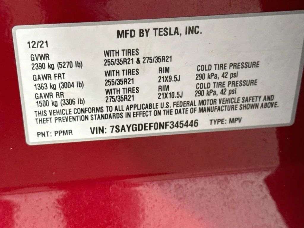 Used 2022 Red Tesla Performance image 32