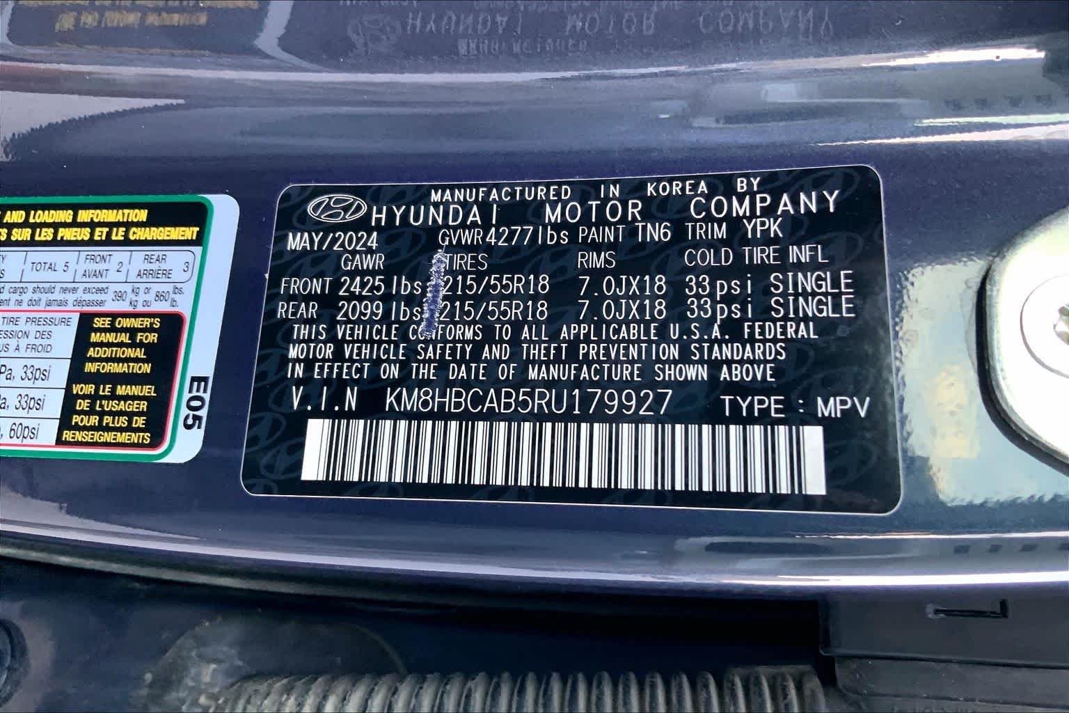 Used 2024 Denim Blue Pearl Hyundai SEL image 29