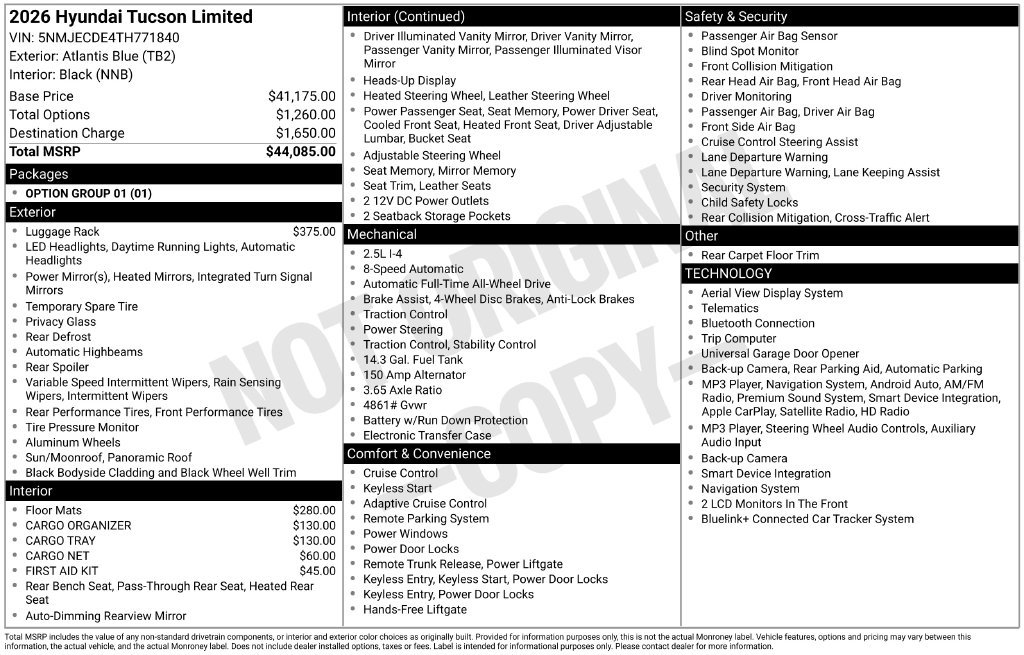 New 2026 Blue Hyundai Limited image 6