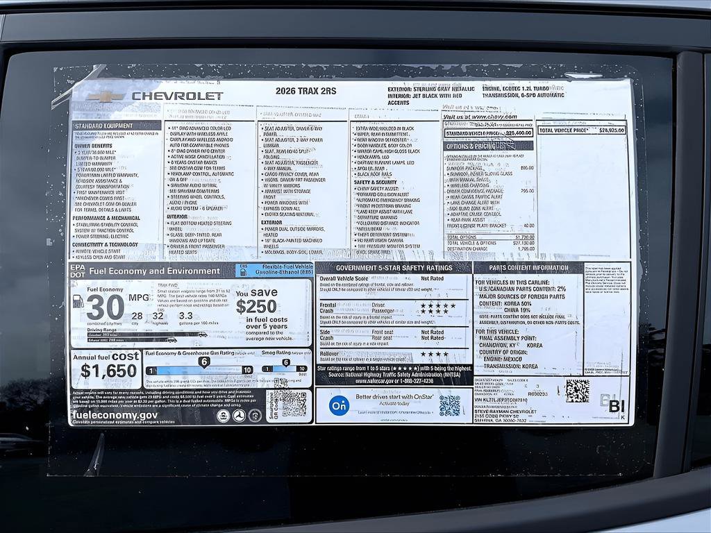 New 2026 Chevrolet Trax 2RS 4D Sport Utility