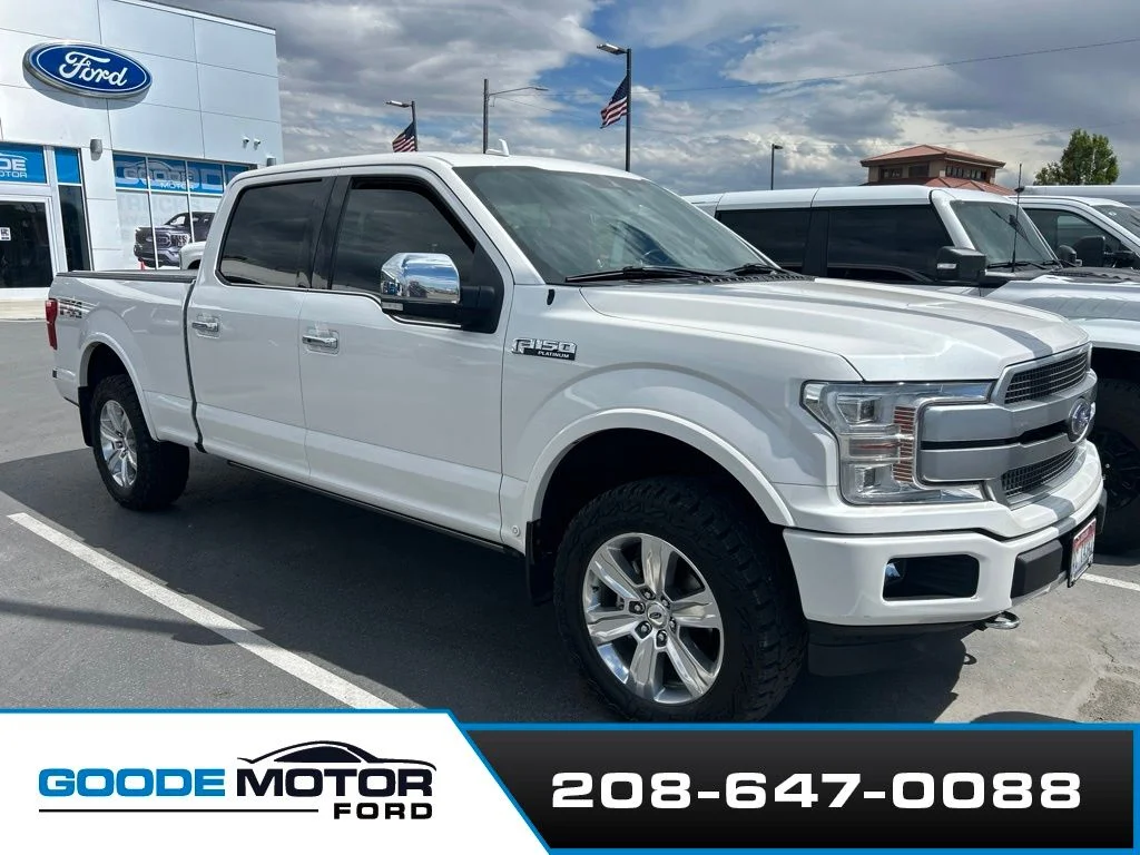 Used 2019 White Platinum Tri-Coat Metallic Ford Platinum image 1