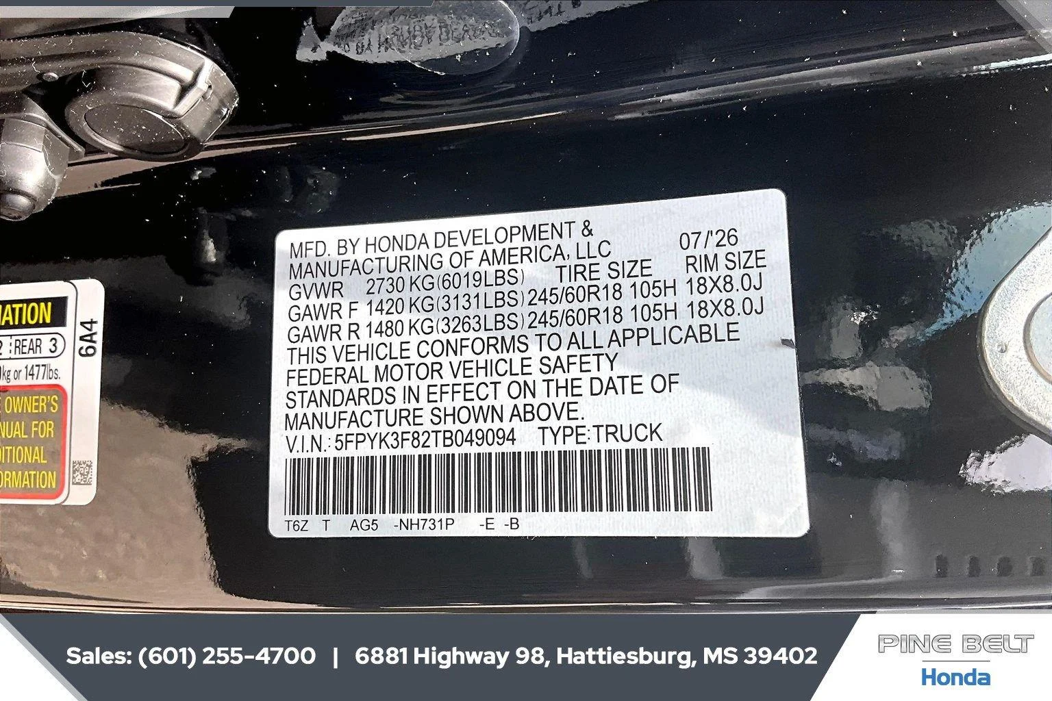 New 2026 Crystal Black Pearl Honda Black Edition image 7