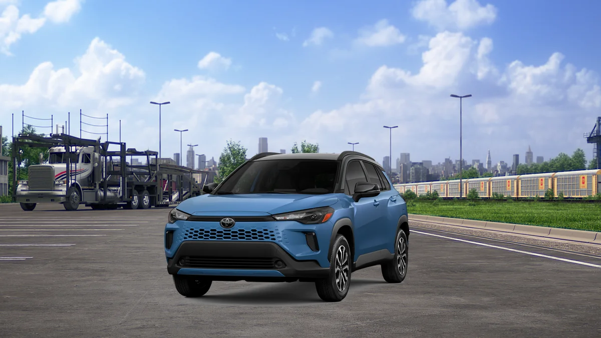 New 2026 Cavalry Blue with Jet Black roof Toyota Hybrid SE image 19