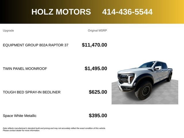Used 2025 White Ford Raptor image 5