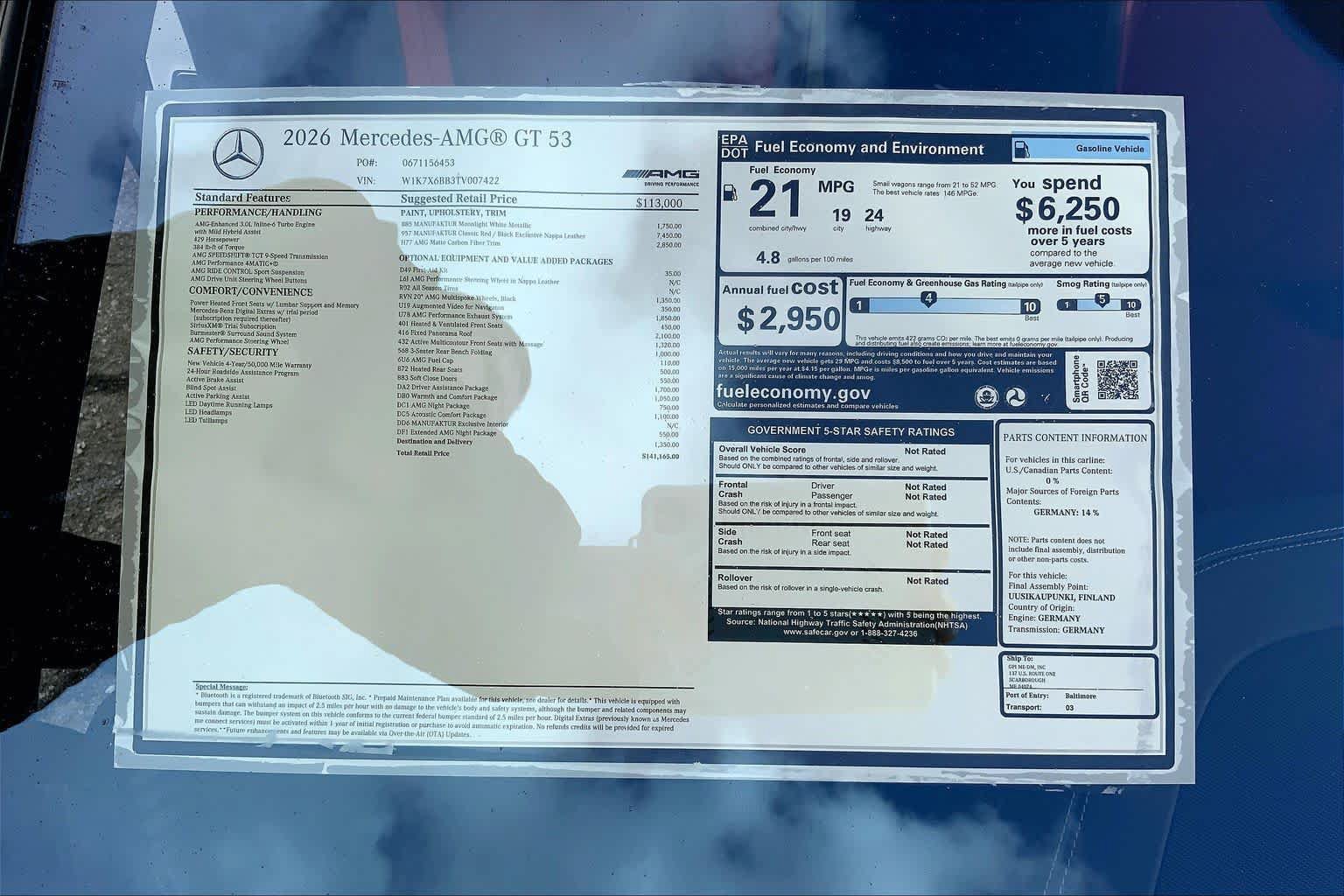 New 2026 MANUFAKTUR Moonlight White Metallic Mercedes-Benz AMG® GT 53 image 26