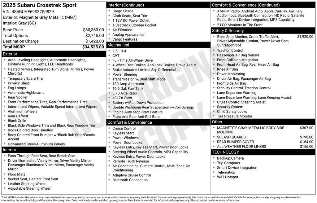 Used 2025 Gray Subaru Sport image 9