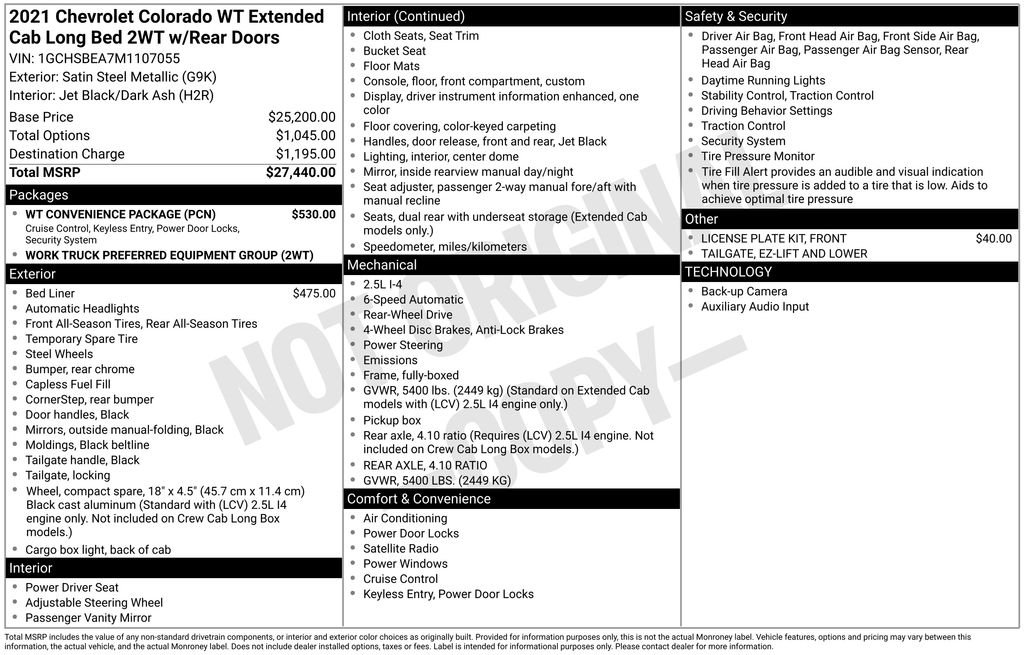 Used 2021 Gray Chevrolet Work Truck image 25